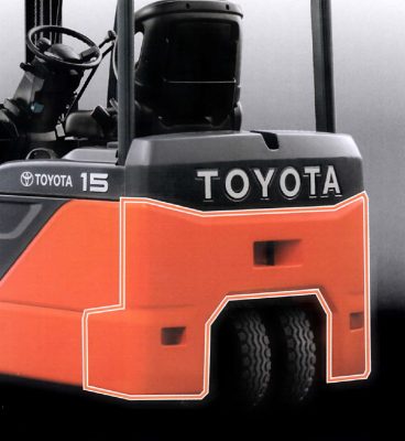 Thiết kế khung vỏ bộ phận đối trọng trên dòng xe nâng Toyota 8FBE