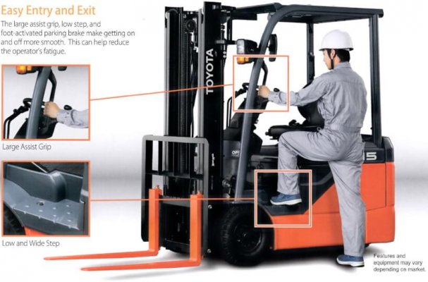 Thiết kế lên xuống buồng lái dòng xe nâng Toyota 8FBE