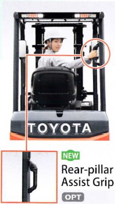 Tay nắm kèm còi báo trên khung sau buồng lái dòng xe nâng Toyota 8FBE